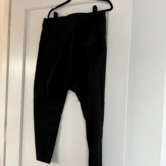 NWT Nili Lotan Paris Cropped Pants Relaxed Fit Dropped Crotch Sz 12 Jet Black - Picture 7 of 8
